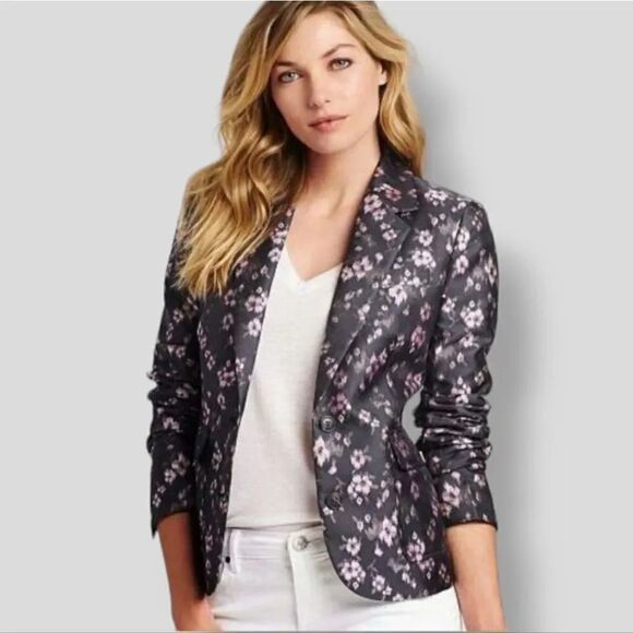 NEW Victoria's Secret Jessica Hart 2014 Jacquard Blazer Jacket in Gray/Pink Sz 0 - Picture 11 of 11